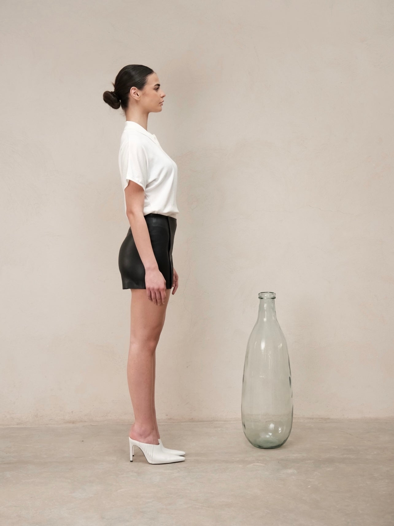 Le short en cuir stretch Mia