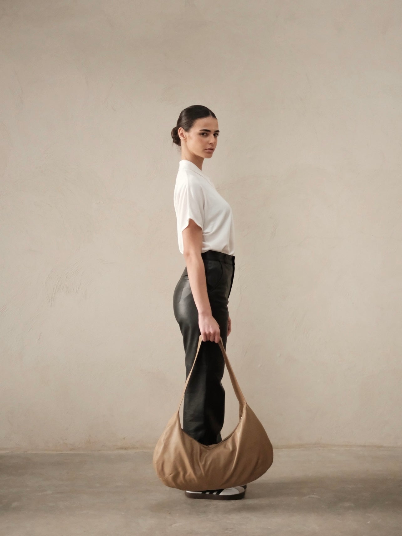 Tote bag en cuir zippé