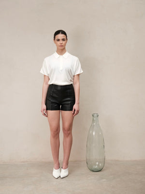 Le short en cuir stretch Mia