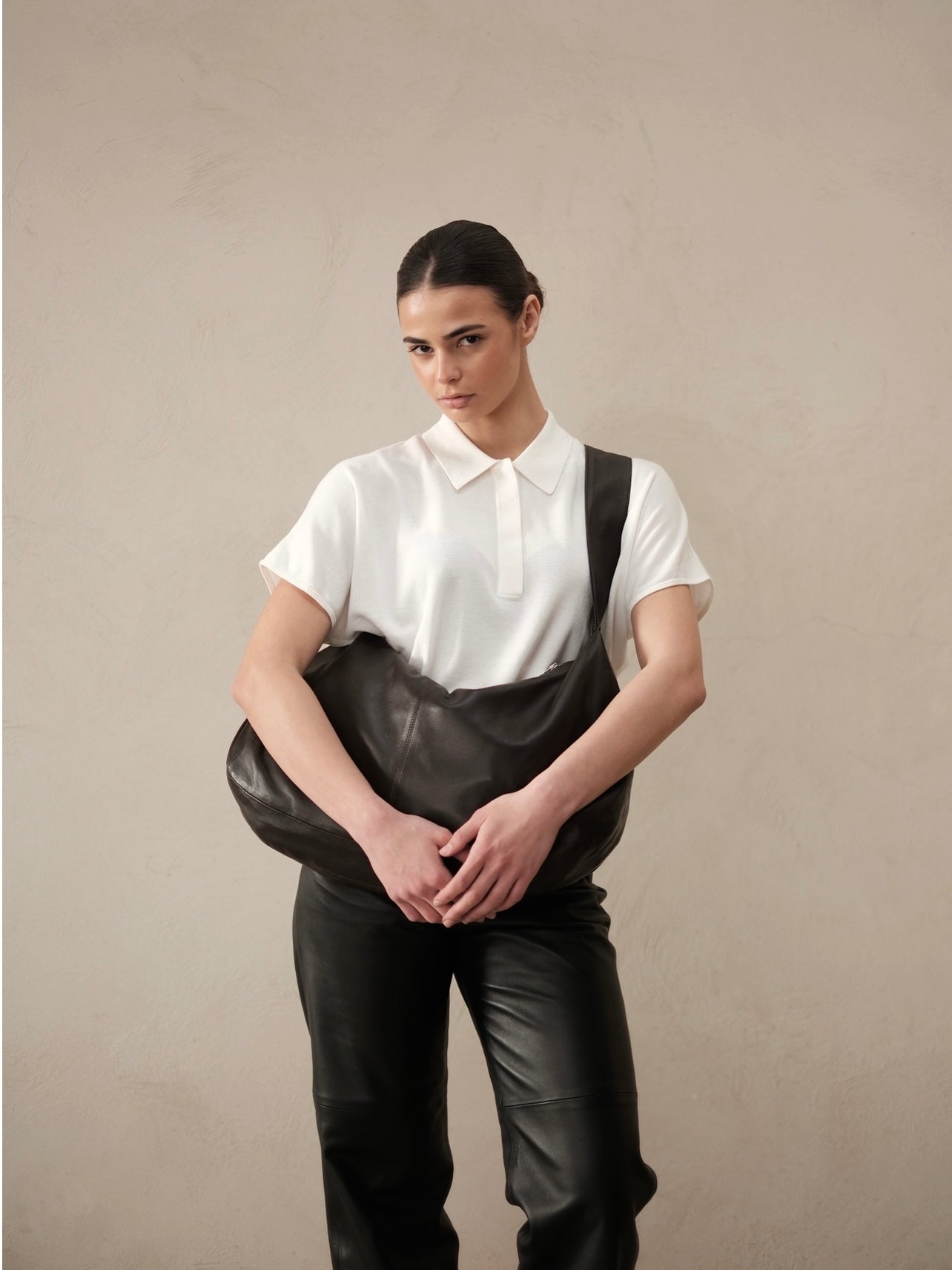 Tote bag en cuir zippé