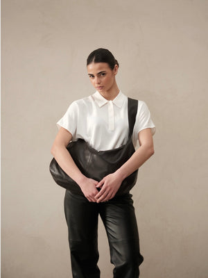 Tote bag en cuir zippé