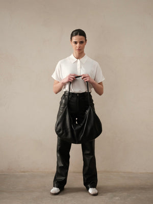 Tote bag en cuir zippé
