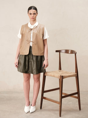 Gilet en cuir Ghalia