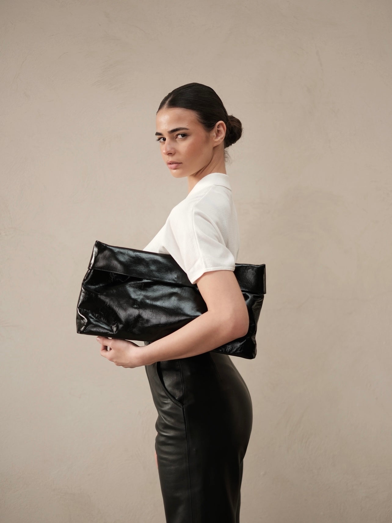Pochette en cuir souple