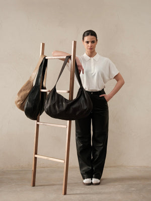 Tote bag en cuir zippé