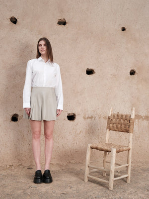 Jupe plissée en cuir