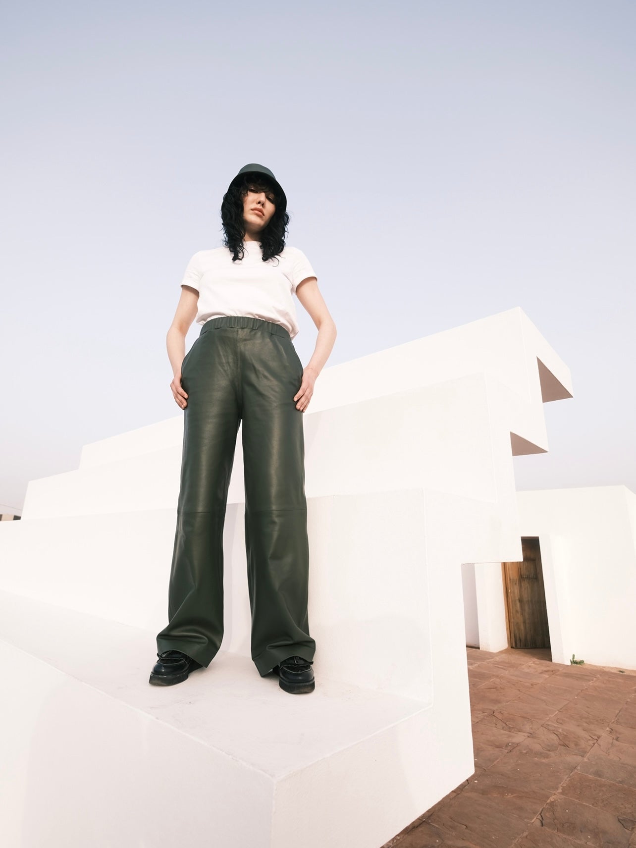 Pantalon large en cuir Naksu