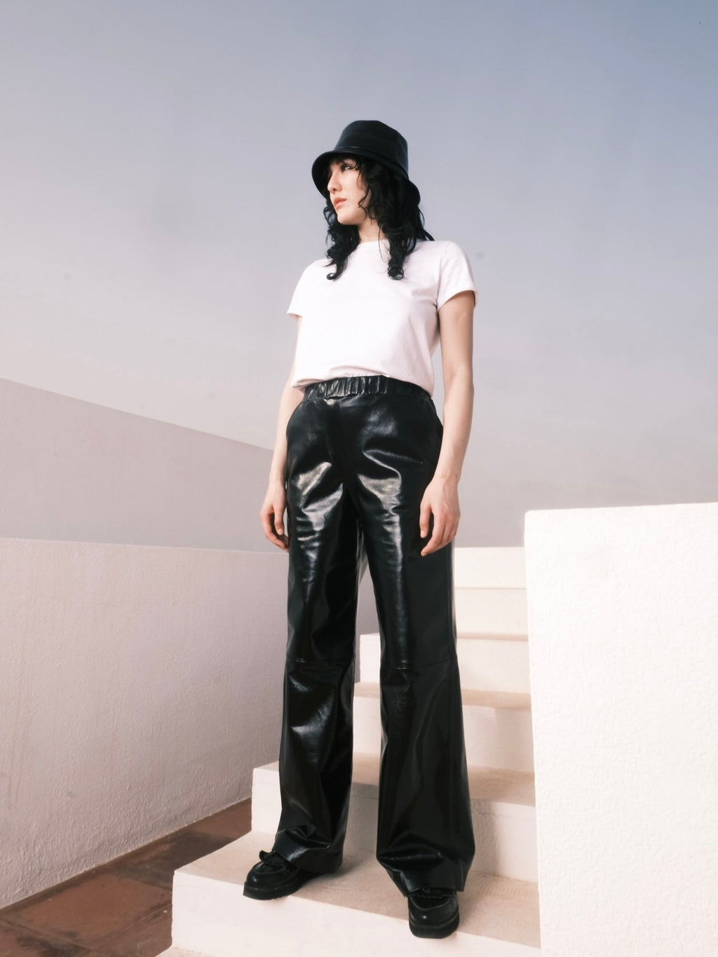 Pantalon large en cuir Naksu