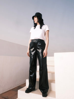 Pantalon large en cuir Naksu