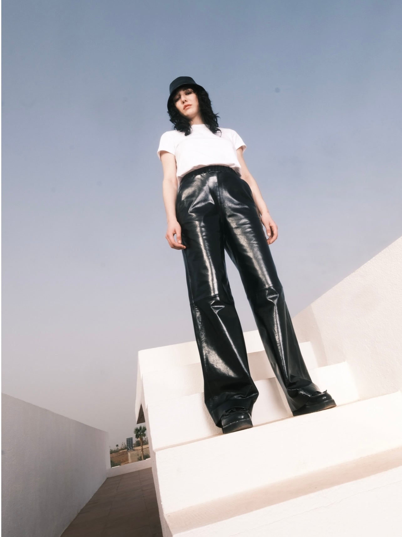 Pantalon large en cuir Naksu