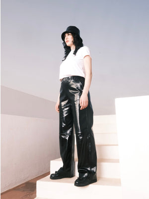 Pantalon large en cuir Naksu
