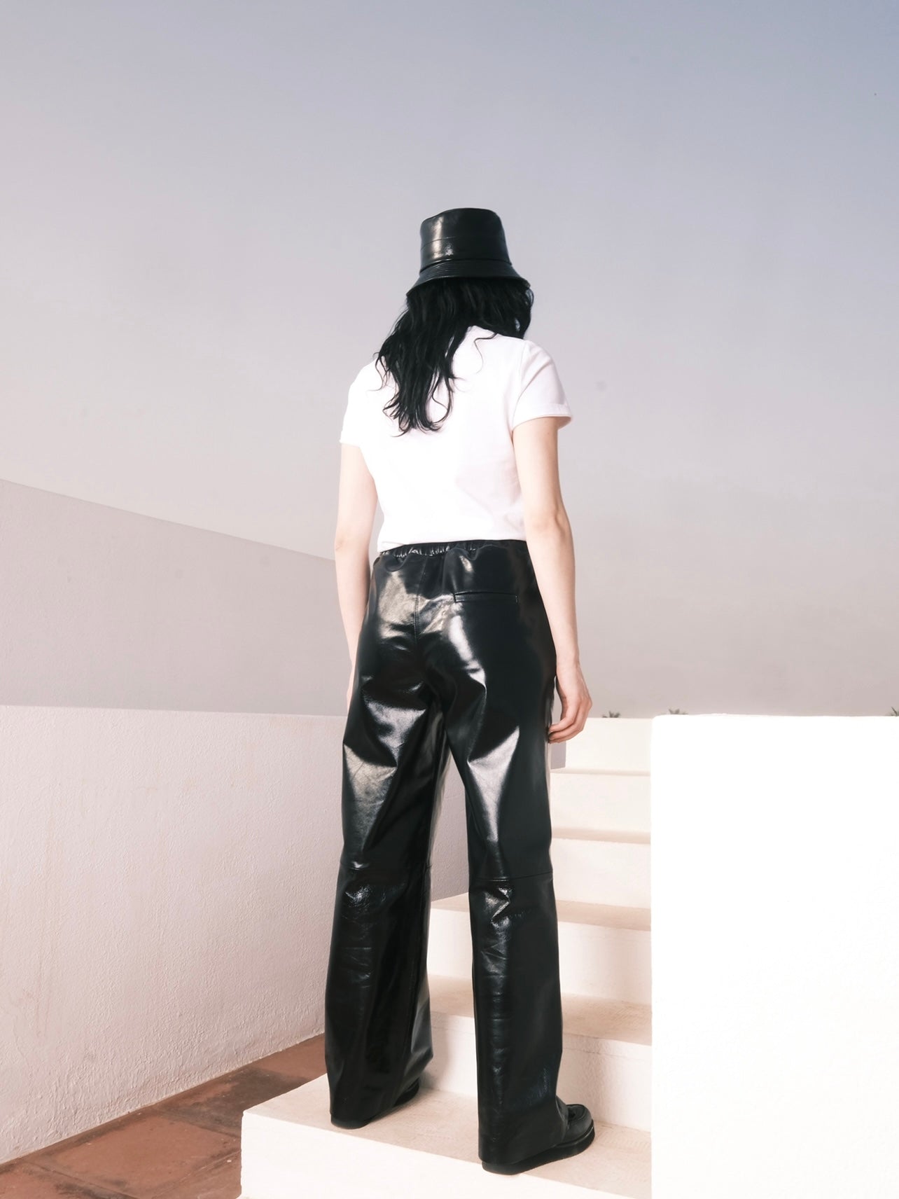 Pantalon large en cuir Naksu