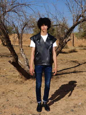 Perfecto gilet oversize en cuir