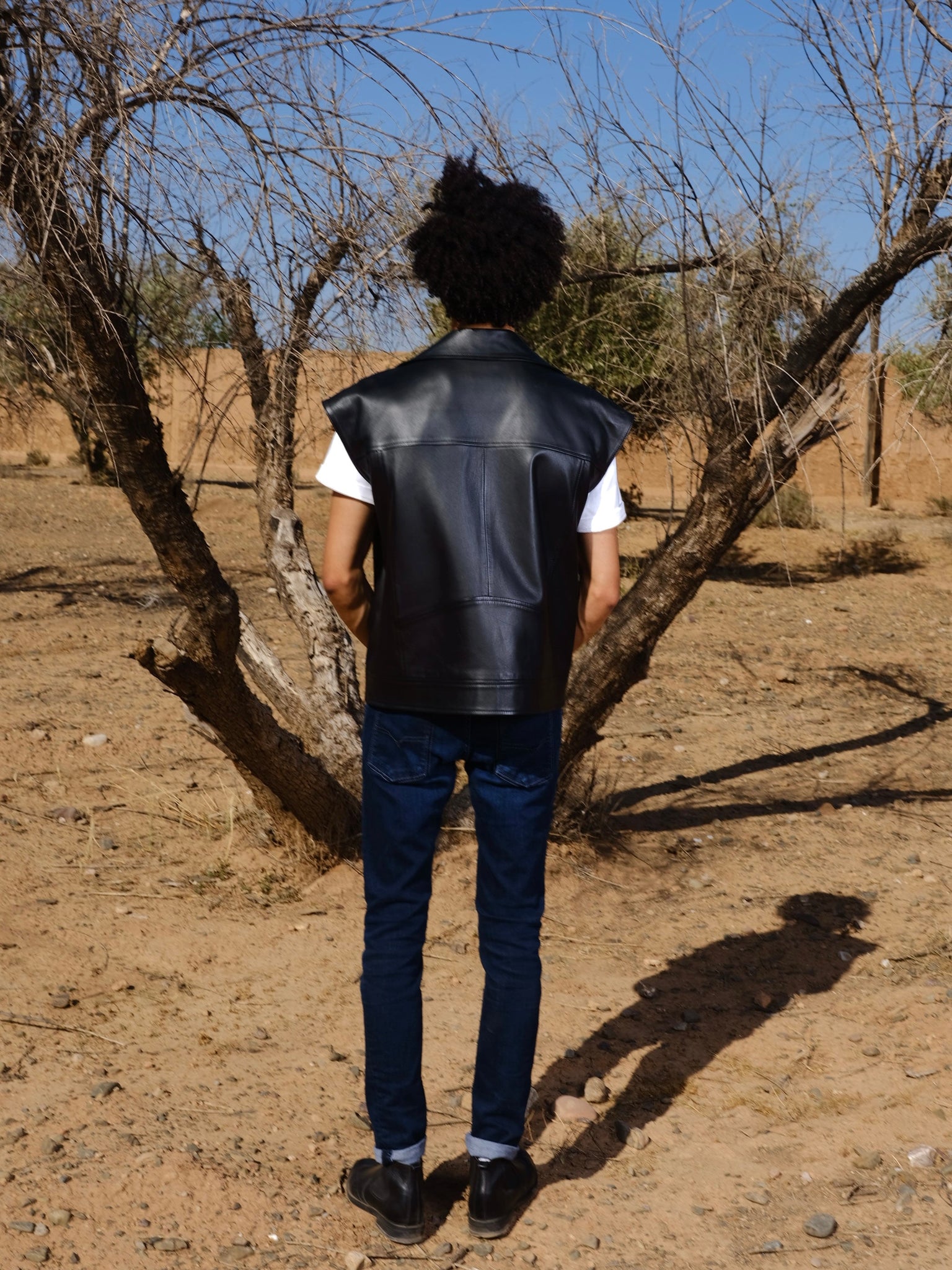 Perfecto gilet oversize en cuir