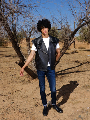 Perfecto gilet oversize en cuir
