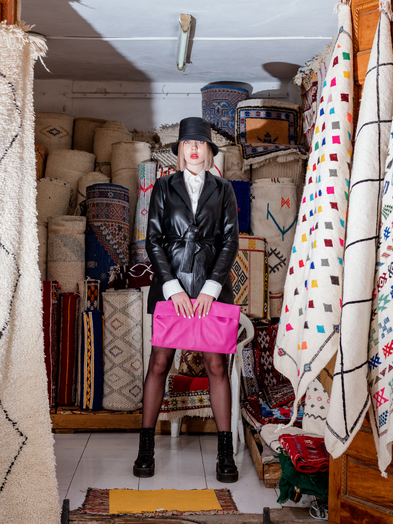 Le trench en cuir verni