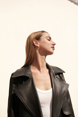 Trench en cuir Ayako