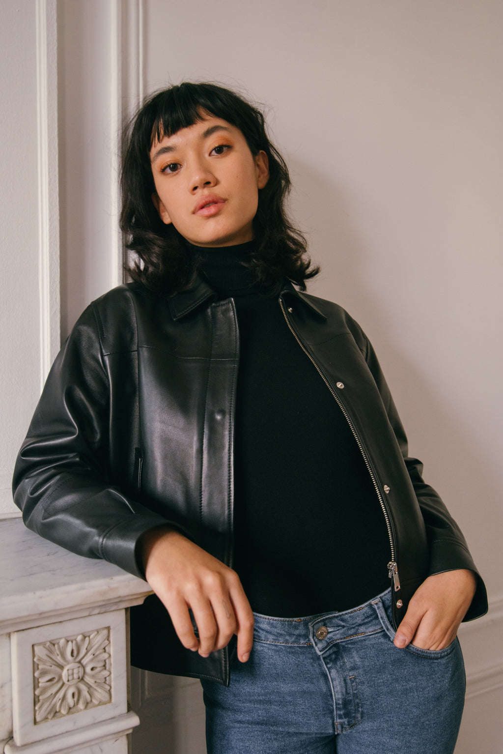 Veste en cuir Kumi