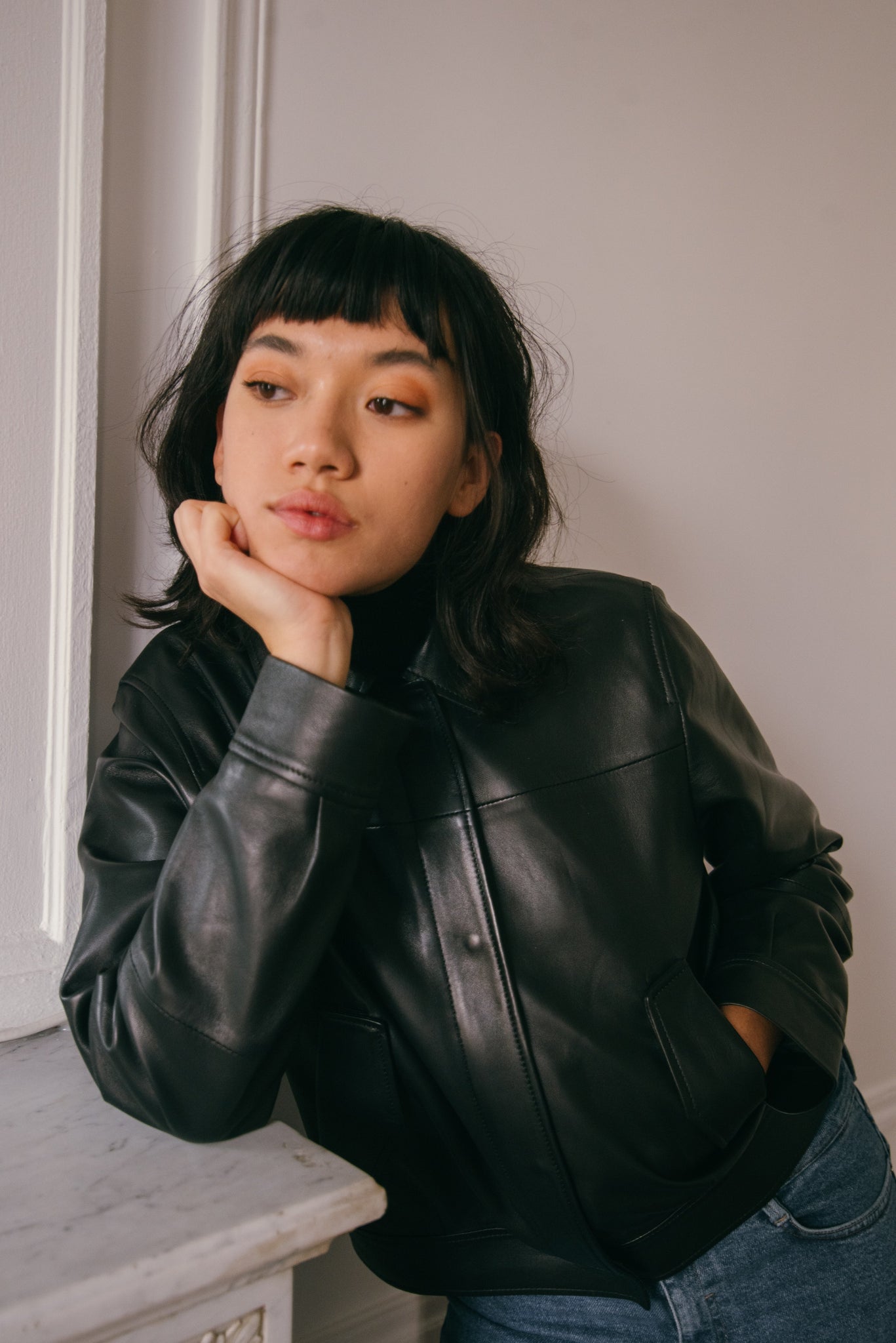 Veste en cuir Kumi