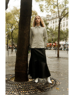 Jupe longue en cuir Ambre