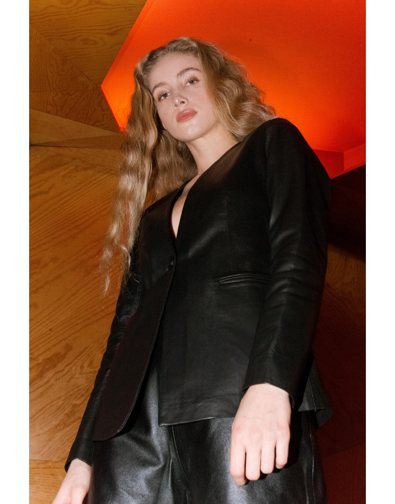 Blazer en cuir Lina